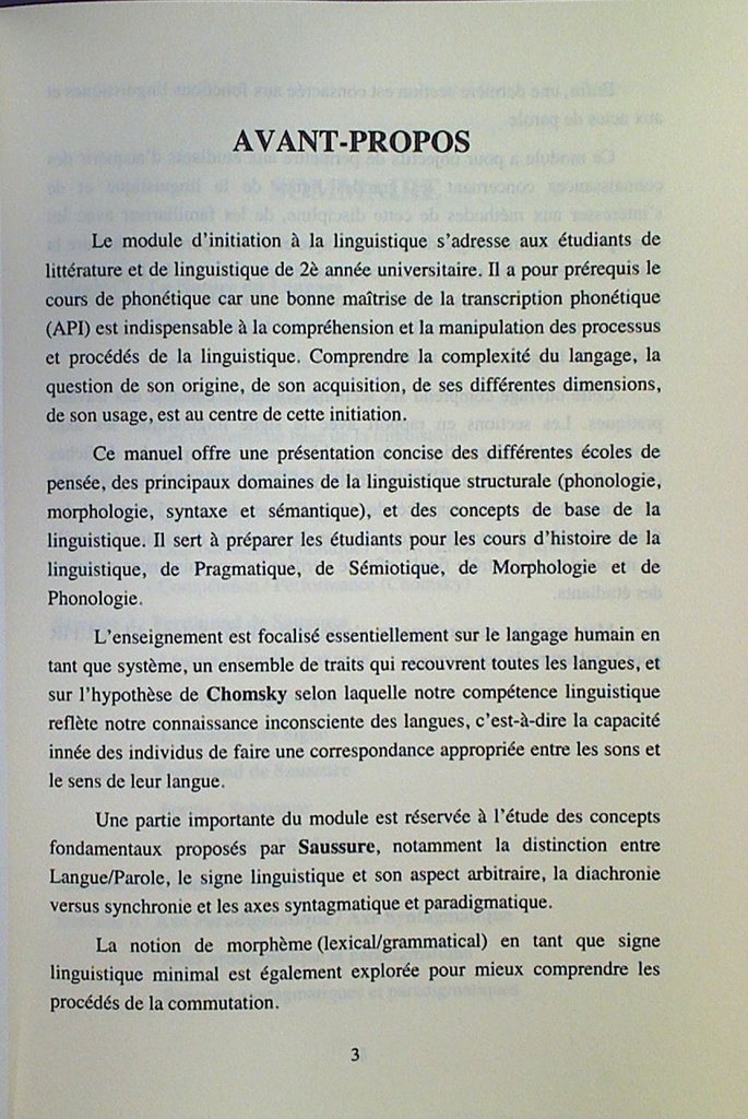 Initiation à la Linguistique